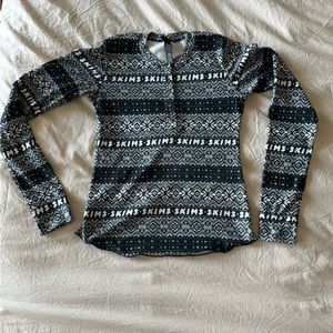 Skims- Plush Pointelle Long Sleeve Henley